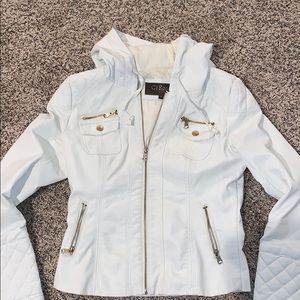 Hire and gold leather jacket